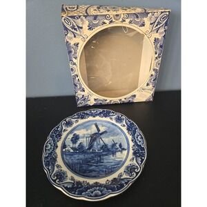 Delft Blauw Blue Windmill Collector's 7" Plate Handpainted in Holland AGRO 310